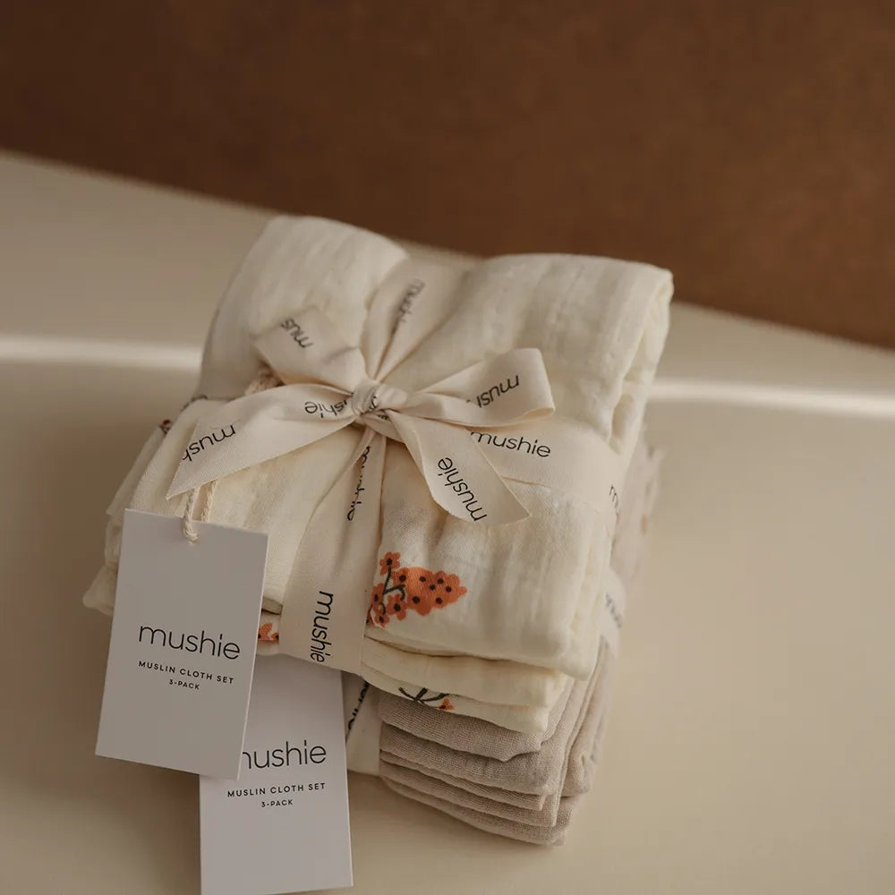 Mushie muslin cloth diapers - 3-pack
