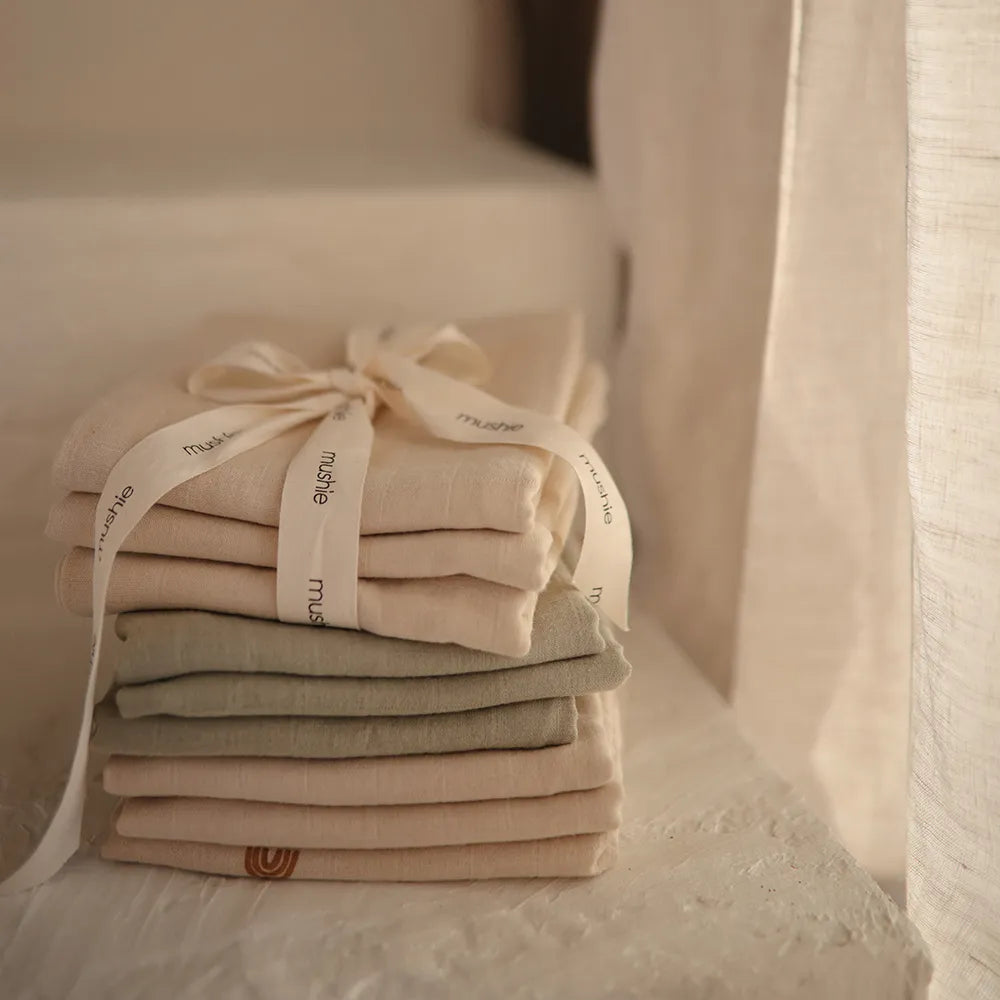 Mushie muslin cloth diapers - 3-pack