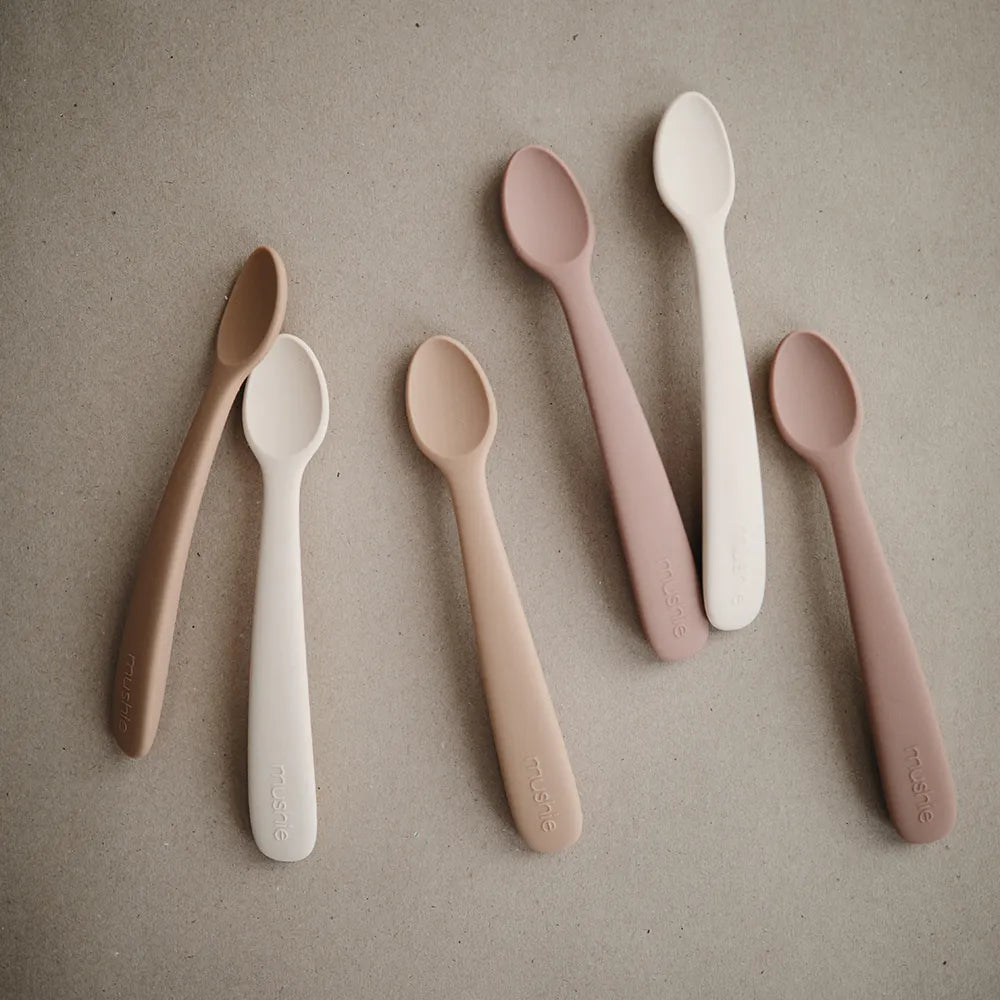 Mushie silicone baby spoons - 2-pack