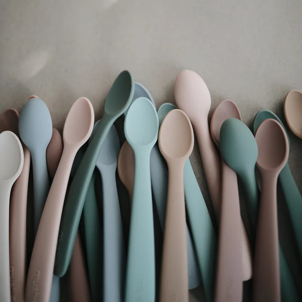 Mushie silicone baby spoons - 2-pack
