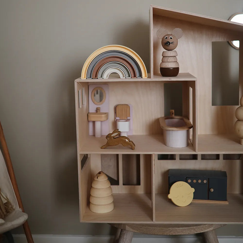 Mushie activity toy rainbow