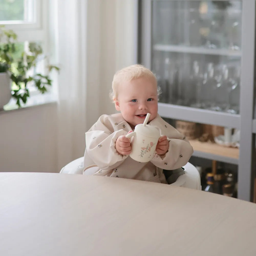 Mushie silicone training cup with straw