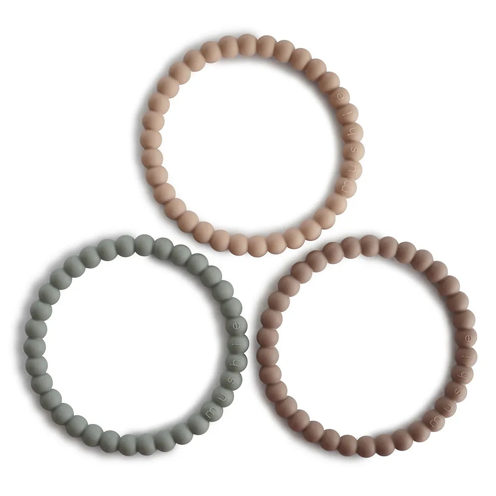 Mushie bite rings - Pearl bracelet - 3-pack