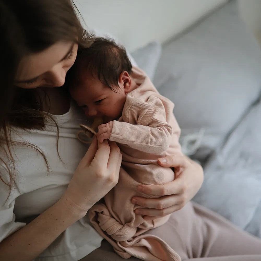 Mushie baby beanie hat
