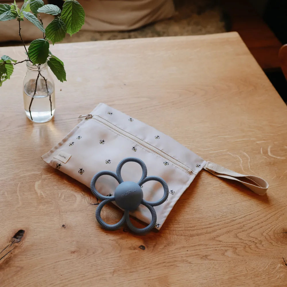 Mushie rattle teether