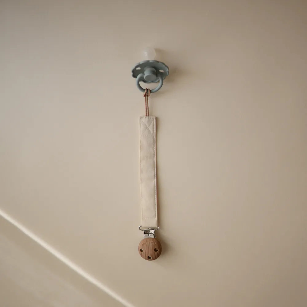 Mushie Linen Pacifier Clip - 2-pack