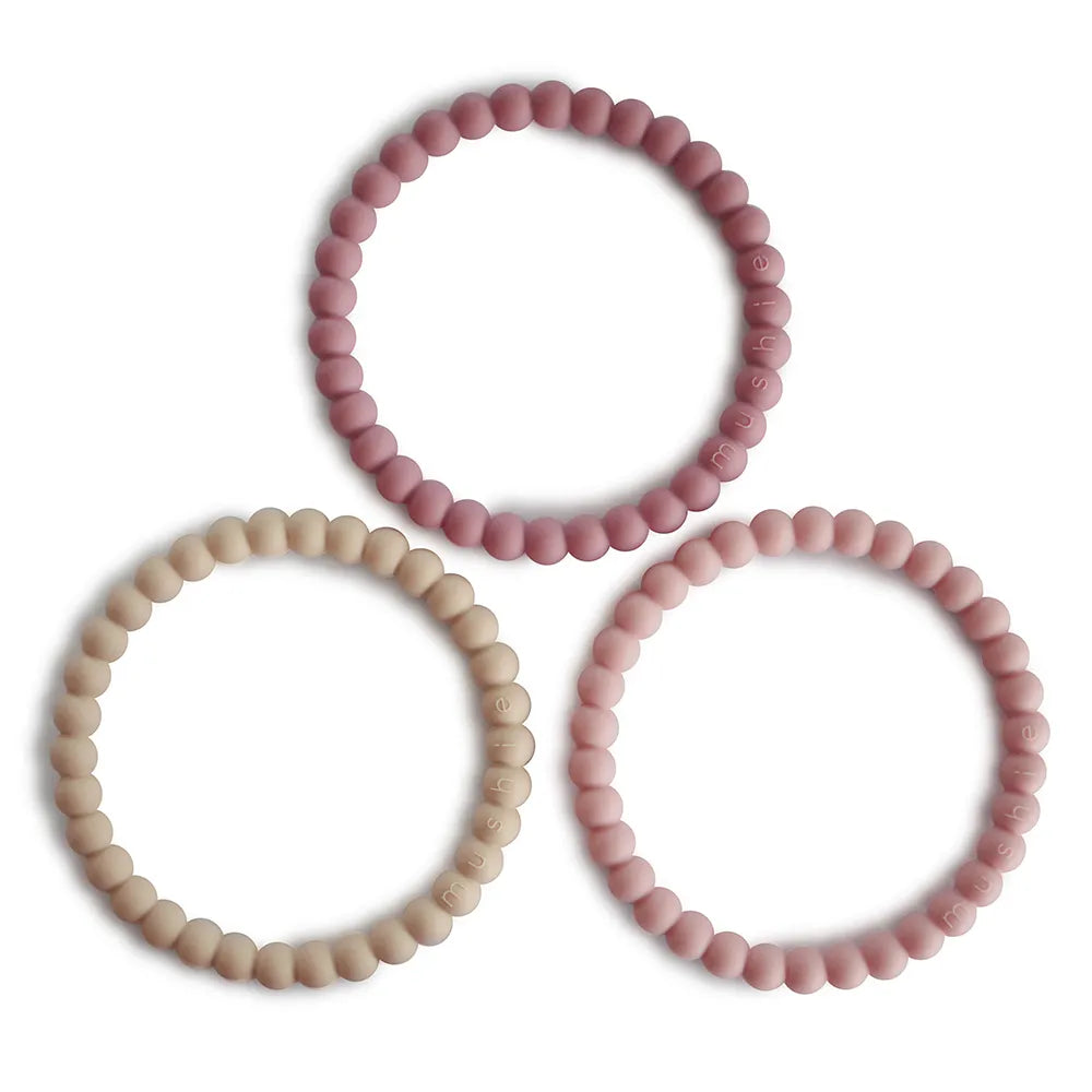 Mushie bite rings - Pearl bracelet - 3-pack