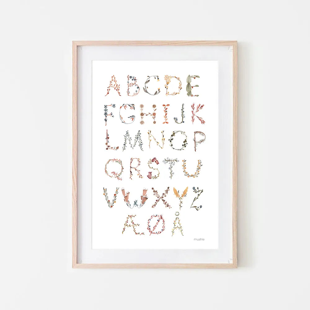 Mushie poster - Danish alphabet