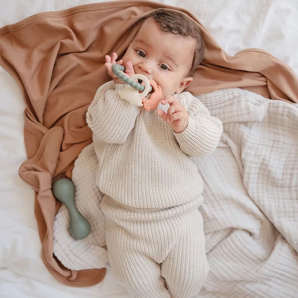 Mushie baby blanket in rib