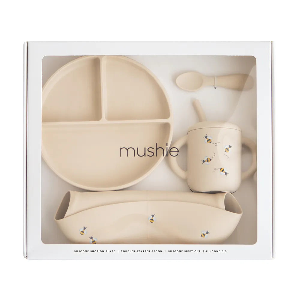 Mushie silicone dining set