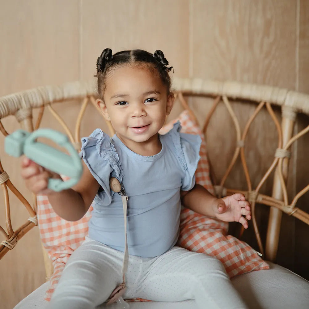 Mushie rattle teether