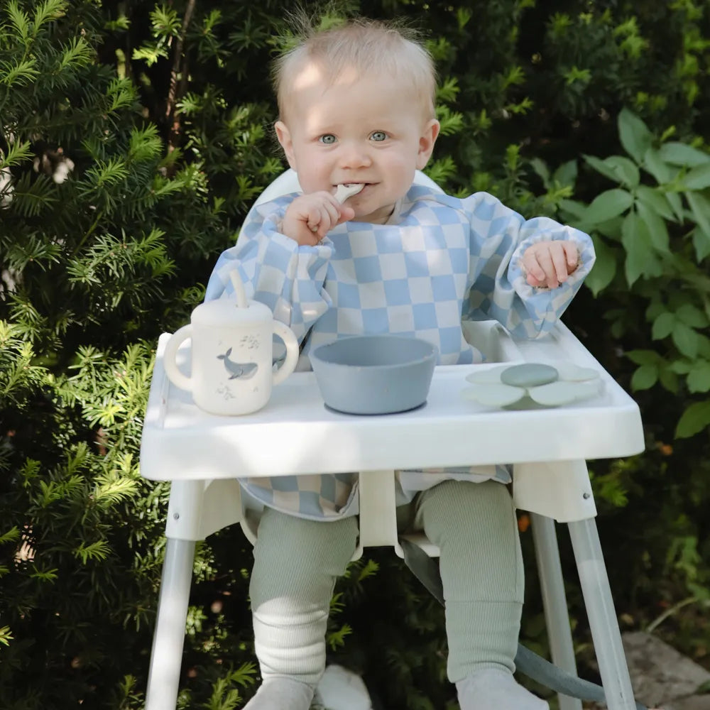 Mushie silicone training cup with straw