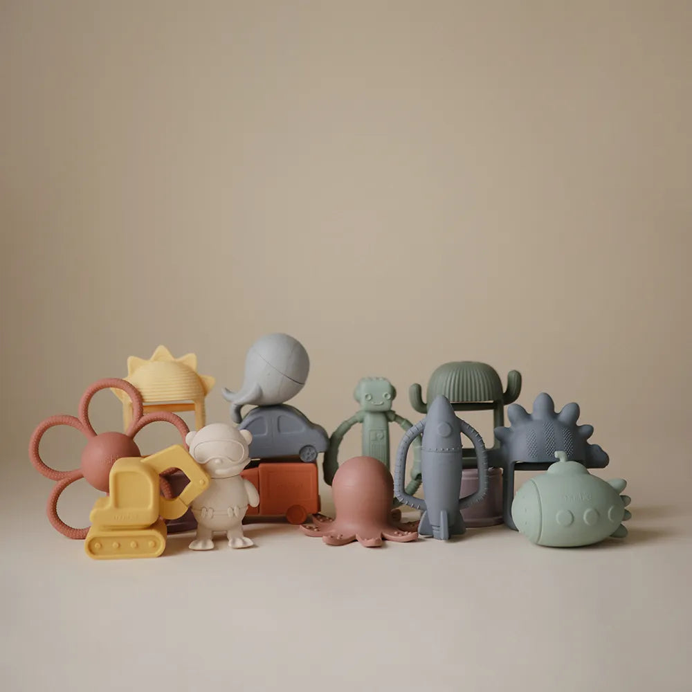 Mushie rattle teether