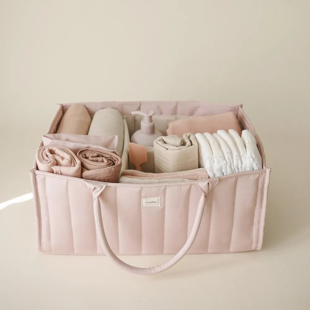 Mushie diaper storage