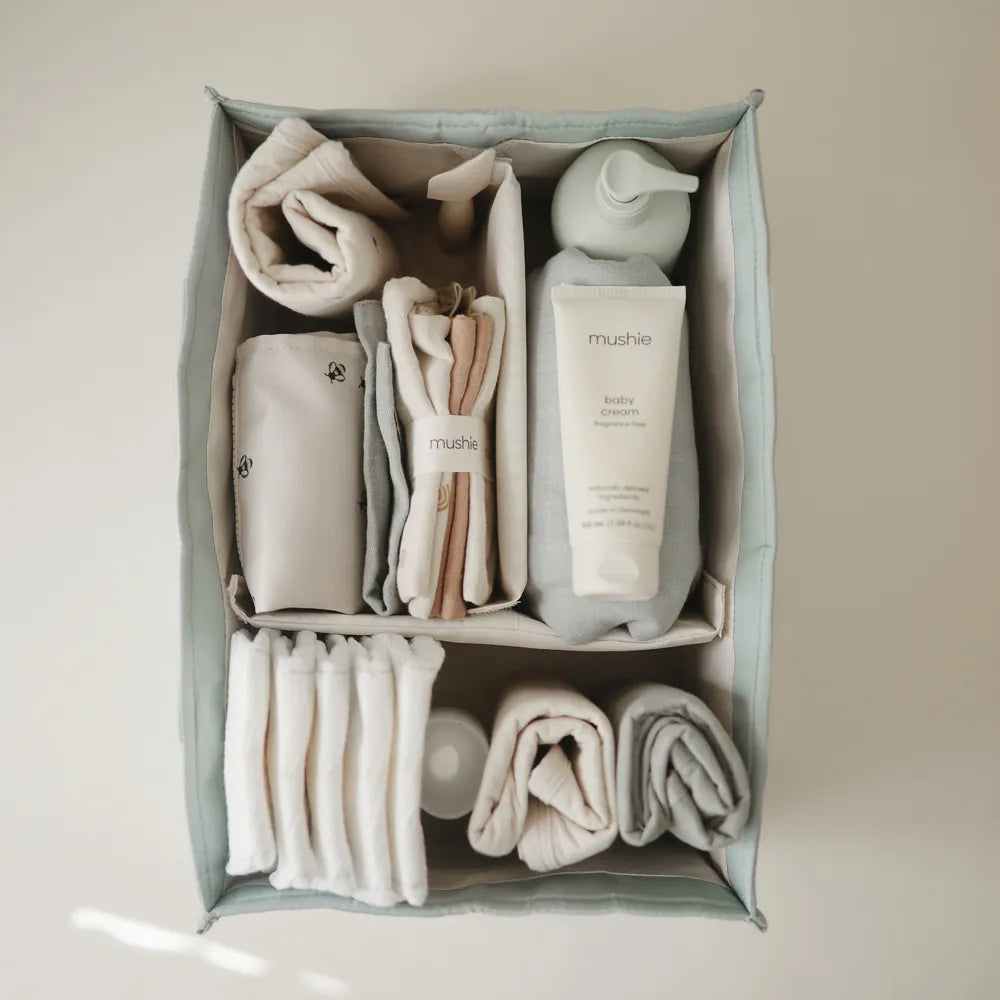 Mushie diaper storage