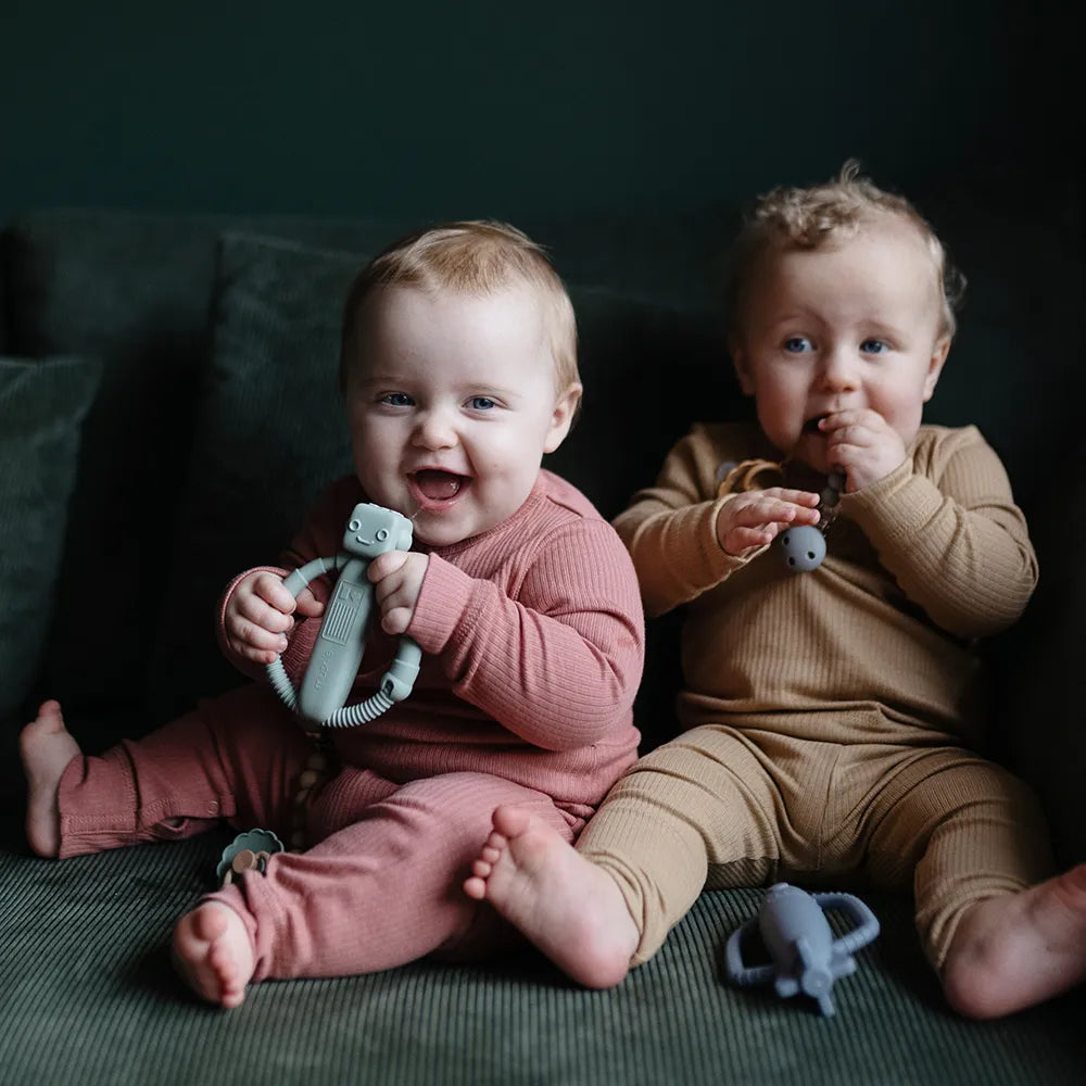 Mushie rattle teether